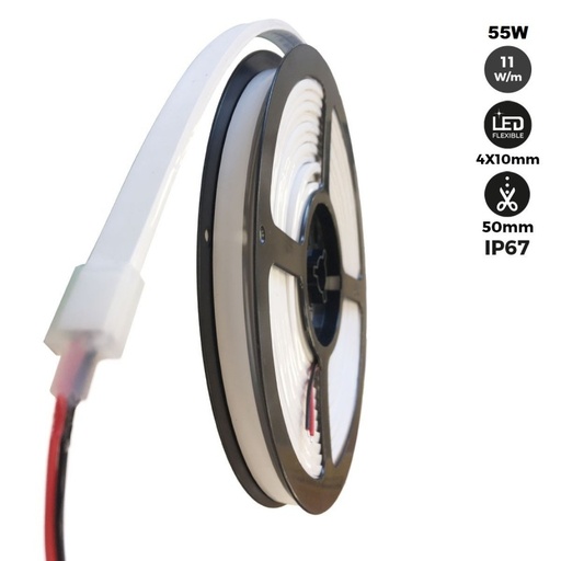 Elastyczny neon LED 24V DC - 4x10mm - 5 metrów - Kompletny zestaw - IP67 - 11W/m - Zakrzywienie boczne
