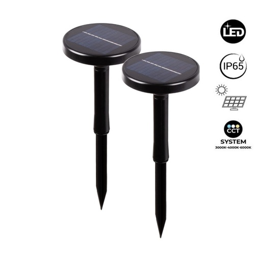 [SL28-CCT] Utendørs LED-sollykt CCT med stikk - 1W - IP65