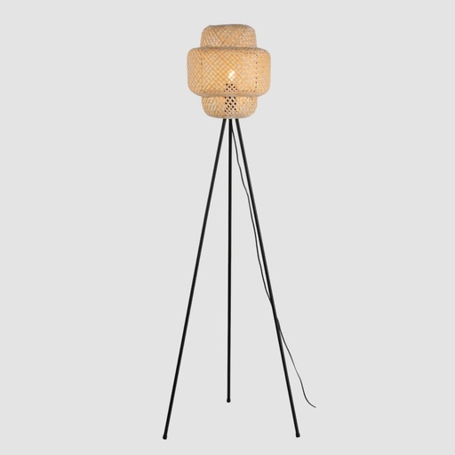 [LM141-P] Rattan floor lamp "Onna"