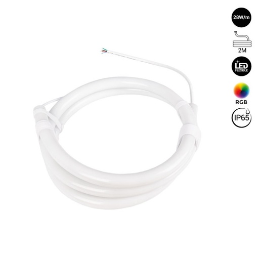 [NSD22-2M-RGB] Elastyczny neon LED 360º okrągły RGB - Ø22mm - 2 metry - 24V DC- 240Ch/m - 28W/m - IP65