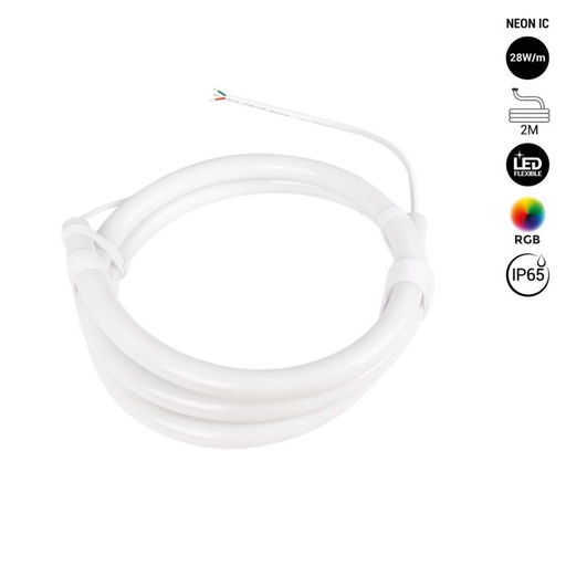 [NSD22-2M-IC] Inteligentny elastyczny neon LED RGB IC - okrągły 360º - Ø22mm - 2 metry - 12V DC - 28W/m - IP65