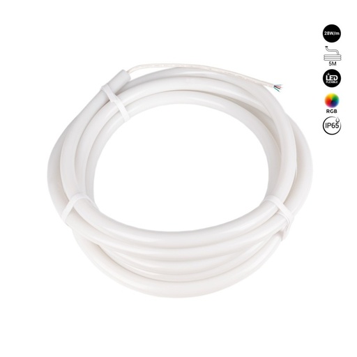 [NSD22-5M-RGB] Neon LED flexível 360º circular RGB - Ø22mm - 5 metros - 24V DC- 240Ch/m - 28W/m - IP65