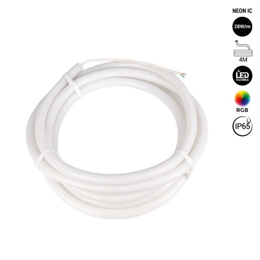 [NSD22-4M-IC] Smarter RGB-LED-IC Neon Schlauch - 360° rund - Ø 22 mm - 4 Meter - 12V DC - 28 W/m - IP65