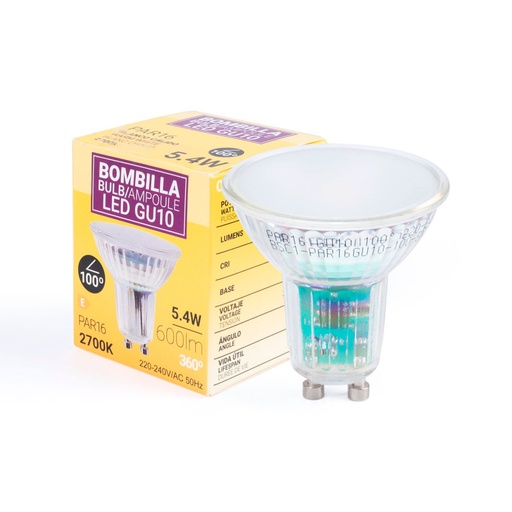 LED pære GU10 6W glas - 740lm - PAR16 - 100°