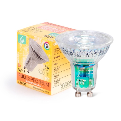 LED GU10 6W Full Spectrum “SUNLIKE” lamp