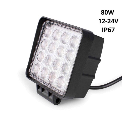 [BV007] LED-werklamp 4x4 terrein - 80W - 10-40V DC - 4 Inch - 8000lm - Hoek 60º