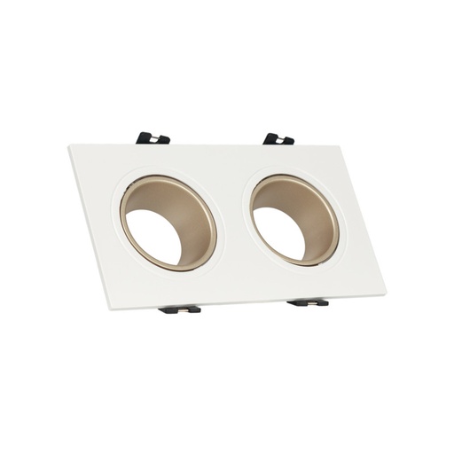 Aro kvadratisk doble justerbare downlight GU10 / MR16 - Lav UGR - Kutt 75 x 150 mm