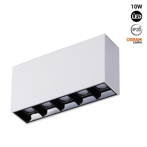 Foco linear LED de superfície - 10W - UGR18 - CRI90 - Chip OSRAM