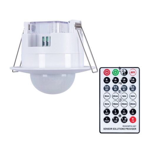 [SPS01B] Capteur de mouvement PIR encastré avec télécommande - 360º - IP20