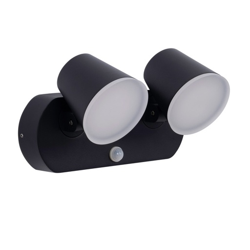 [L5069-S] Doppelte Außenwandleuchte „Tura“ mit PIR-Sensor - 20,5W - Schwenkbar - 3000K - IP54
