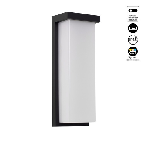 [L5071] Aplique de parede exterior "Retal" em alumínio - Potência regulável: 18W-20W-22W - CCT- IP65