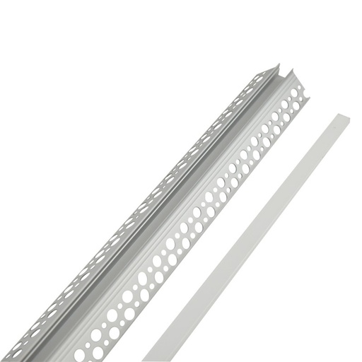 [BPERFALP070-R-N] Aluminum profile integration plaster/plasterboard for external corner - LED strip up to 10 mm - 2 meters
