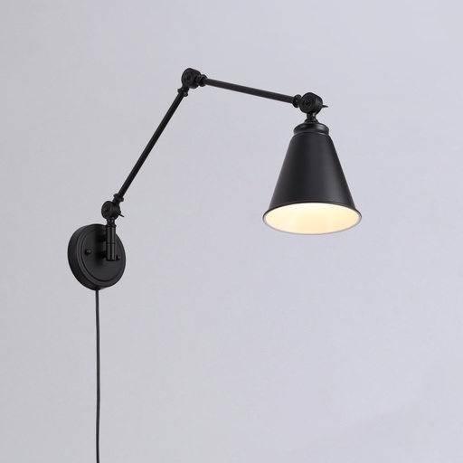 Applique vintage orientabile con cavo e spina "Tika"