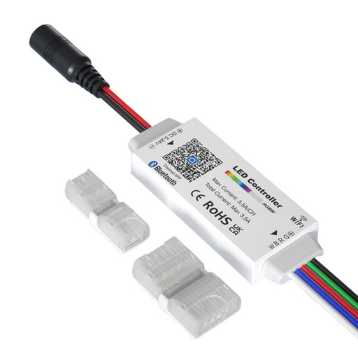 [CTL-AAW-RGBW-34] Mini controlador RGBW - WiFi + Bluetooth - 5-24V DC - 3.5A