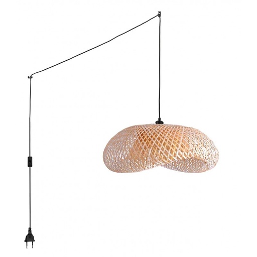 Wicker pendant lamp "Vimet Lite" with switch and socket