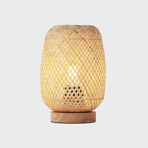 [LM202] Lampada da tavolo in vimini e legno "Ruka" - E27
