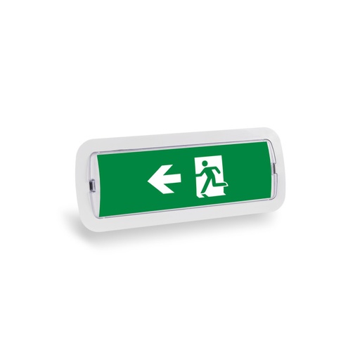 [K-B1050-LEFTARROW] KIT Pictograma autoadhesivo "Salida izquierda" + Luz de emergencia 3W
