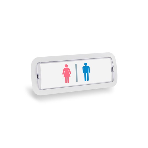 [K-B1050PER-BAÑOS] KIT pictograma autodhesivo "Baños" + Luz de emergencia permanente