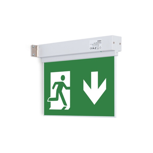 [K-B1061-DOWNARROW] Luz de emergencia permanente con pictograma "Salida abajo"