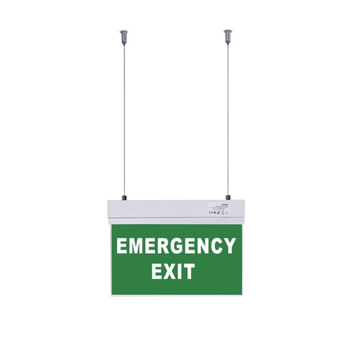[K-B1062-EMEXIT] Luz de emergencia permanente con cartel "Emergency Exit" - Suspensión