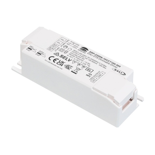 [SRP-2309N-10CCT100-500] Dimbare DALI Driver DT8 CCT 220-240V - Uitgang 3-42V DC - 100-500mA - 10W