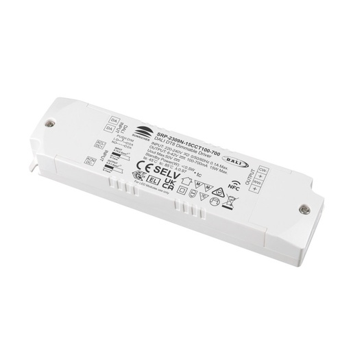 [SRP-2309N-15CCT100-700] DALI dimmable DT8 CCT driver 220-240V - Output 6-42V DC - 100-700mA - 15W