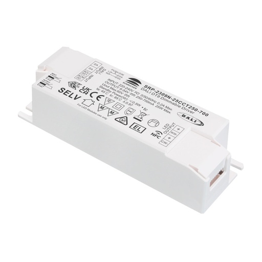 [SRP-2309N-25CCT250-700] Dimmbarer DALI Treiber DT8 CCT 220-240V - Ausgang 6-54V DC - 250-700 mA - 25W