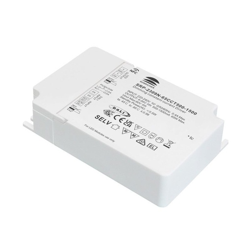 [SRP-2309N-65CCT500-1500] DALI dimmable driver DT8 CCT 220-240V - Έξοδος 6-54V DC - 500-1500mA - 65W