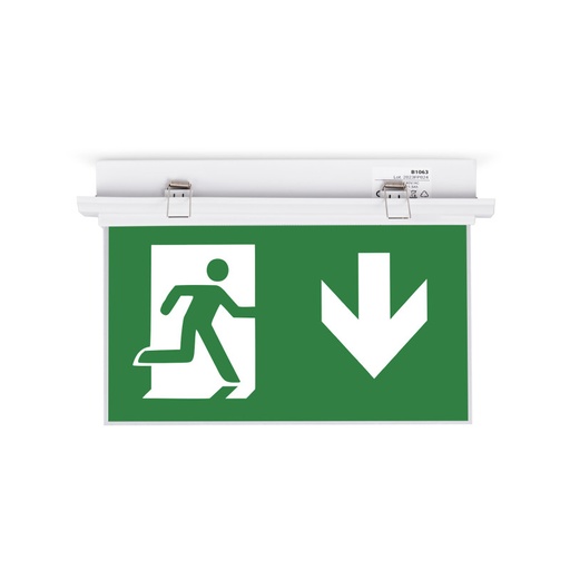 [K-B1063-DOWNARROW] Recessed permanent emergency light with "Down arrow" pictogram