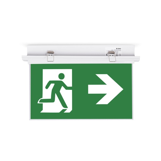 [K-B1063-SIDEARROWS] Recessed permanent emergency light with "Side arrows" pictogram