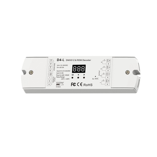 [SK-D4-L] DMX512 Decoder 12-24V DC - 5A/channel - 4 Channels