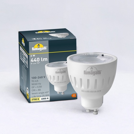[H2.LED.GU10.CCT] GU10 LED Lamp - 6W - CCT - Fumagalli