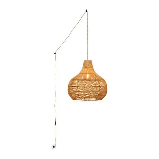 Rieten hanglamp "Samoa" met schakelaar en stekker
