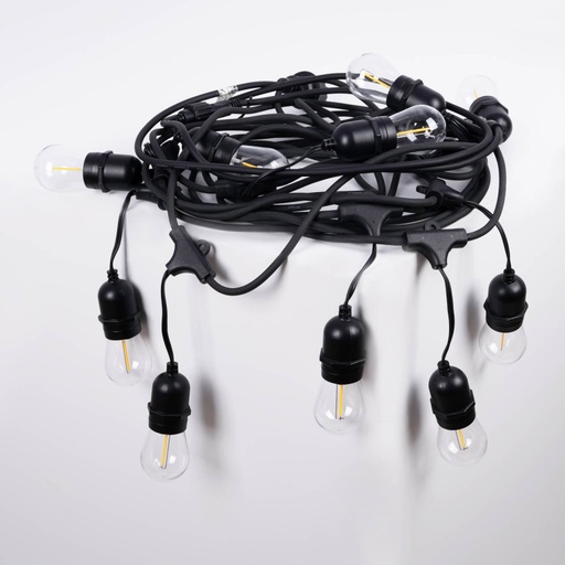 Lampjes slinger voor buiten 11,5 meter + 10 LED-lampen E27 gloeidraad 1W - IP44 - Amber