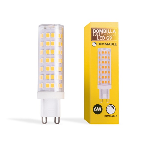 Tubular G9 LED Bulb - 220/240V AC - 6W - Dimmable