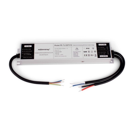 [PE-TL120TV12] Dimmable power supply TRIAC/0-10V 200-250V - Output 12V - 10A - 120W