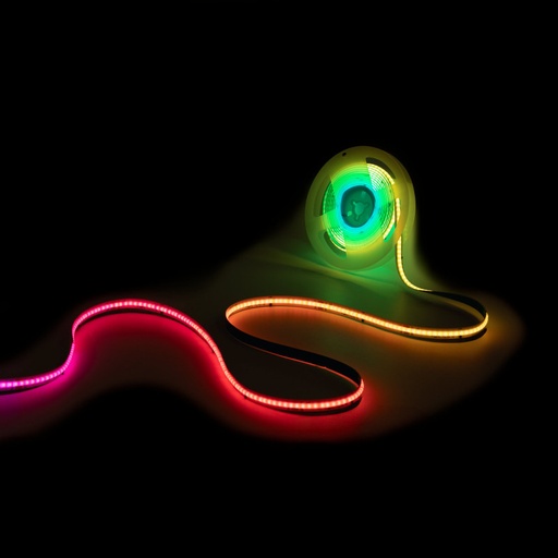 [BLSCOB-24V12W-IC-IP20-RGB] RGB IC COB LED Strip - 24V DC - 12W/m - IP20 - 630LED/m - Width 10mm - 5 meters