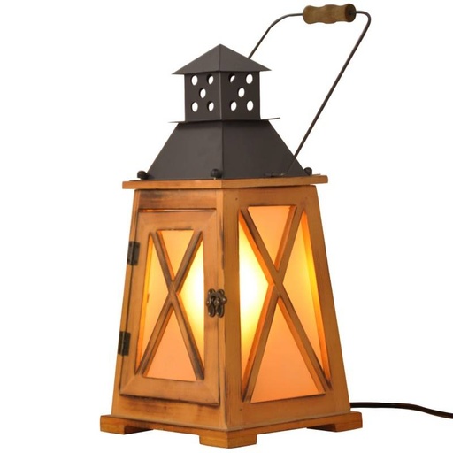 [LV404] Wooden lantern table lamp "GOBEL".