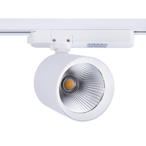 Projetor LED para carril monofásico CCT - 40W - CRI 90 - Branco