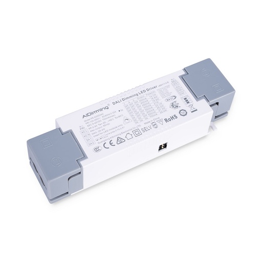 [PE-N30DA42] DALI + 1/0-10V + PUSH dimmable driver - 9-42V DC - Multi current (350-700mA)