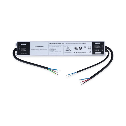 [PE-IL150DCV24] Ρυθμιζόμενο τροφοδοτικό DALI DT8 - 24V DC - 6,25A - 150W