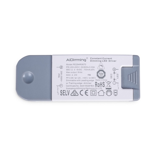 [PE294R0670] Ściemnialny sterownik TRIAC 2-6V DC - 700mA - 4,2W
