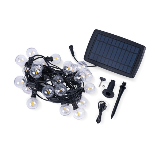 Solar lampjes slinger voor buiten - 25 E10 Filament LED-lampjes - IP44 - 9,2 meter