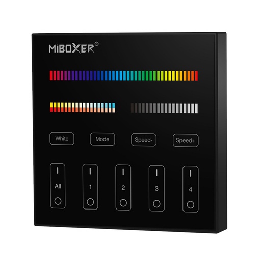 RGB + CCT dodirni kontrolni panel - 4 zone - Crni - Milight