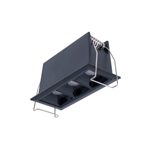 Indbygningsspot med LED linse triple 6W - UGR18 - CRI90 - OSRAM chip - Sort