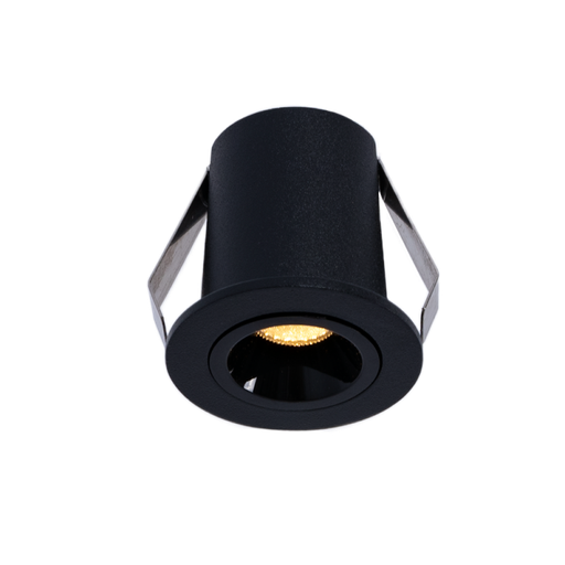 2W LED Einbaustrahler - Osram LED - UGR18 - Einbau Ø 25mm - rund, schwarz