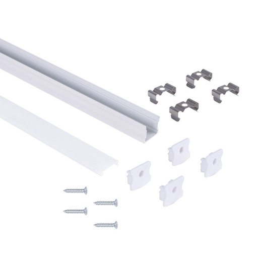 Profil površinske LED trake sa difuzorom - Kompletni set - 17,6x14,5mm - LED traka ≤ 12 mm - 2 metra