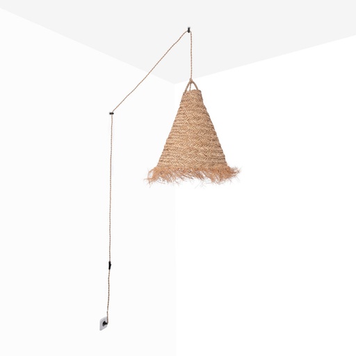 Lampa wisząca z naturalnego włókna "NAM XL" z przełącznikiem i wtyczką