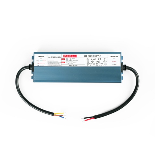 [DY-200W-24-H] Waterproof slim power supply - 200W 24V - 8.33A - IP67