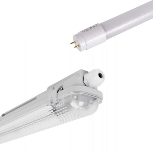 [K8470-150-6K] Kit 150cm waterproof LED batten + 24W LED T8 tube - 6000K